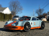 PORSCHE 911 1/8 SCALE GT RC CAR BODY - CLEAR OR BLACK ABS 011