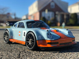 PORSCHE 911 1/8 SCALE GT RC CAR BODY - CLEAR OR BLACK ABS 011