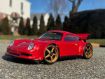 PORSCHE 911 1/8 SCALE GT RC CAR BODY - CLEAR OR BLACK ABS 0111