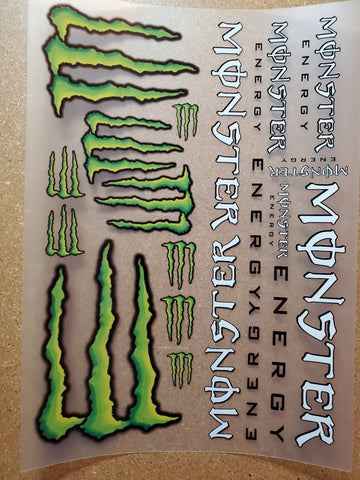 D4 1/7- 1/8 scale Monster Energy Livery Decals