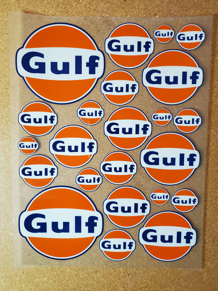 Décalcomanies Gulf 1/87 Pour Maquettes - Produits Pétroliers 03 Par INTERDECAL - 120x80mm