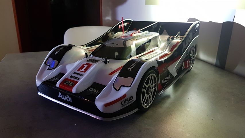 AUDI R18 1/8 SCALE GT CLEAR RC CAR SPEED RUN BODY - 0167S