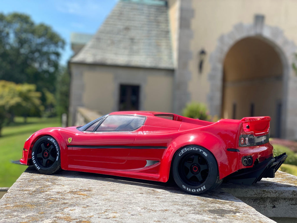XL FERRARI F50 CLEAR RC CAR BODY fits Limitless Felony and VTE2 1/7 scale - 9506