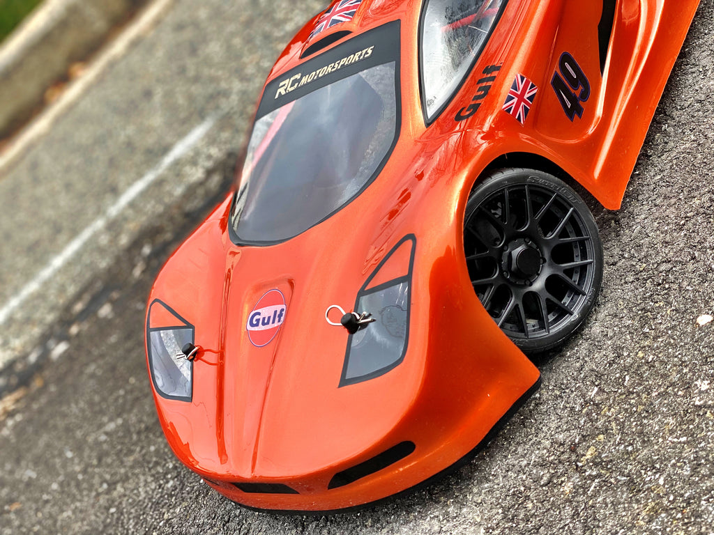 MCLAREN 2 1/8 SCALE GT CLEAR RC CAR BODY - 0122