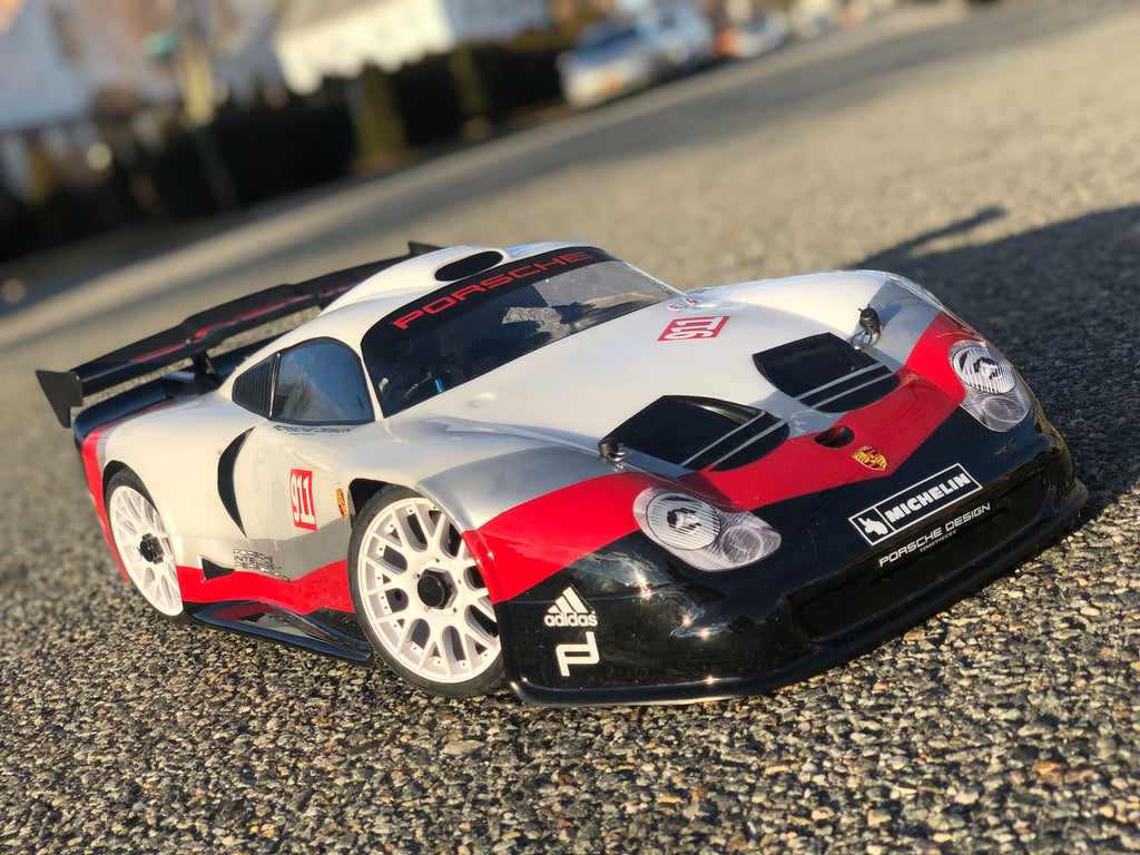 Porsche 911 GT1 EVO 1/8 Scale RC Clear Body | Delta Plastik Porsche 911 GT1 EVO 1/8 Scale RC Clear Body | Delta Plastik