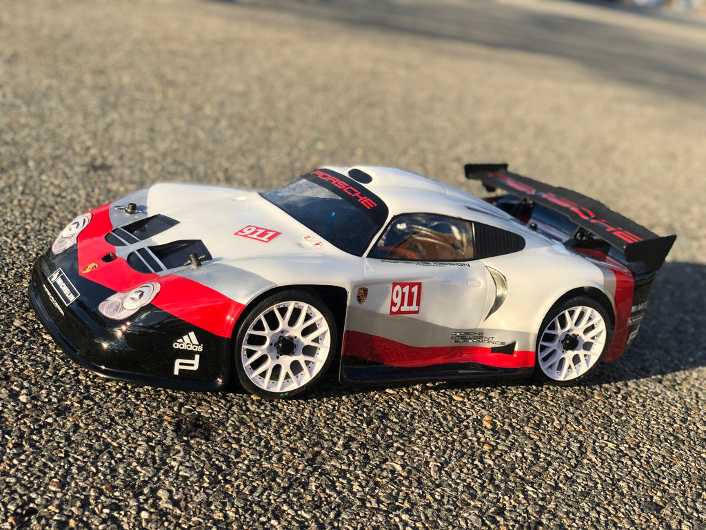 PORSCHE 911 GT1 EVO 1/8 SCALE GT CLEAR RC CAR BODY - 0165