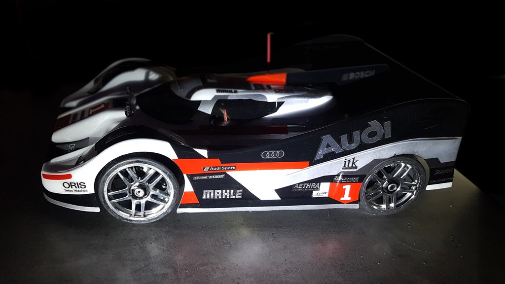 AUDI R18 1/8 SCALE GT CLEAR RC CAR SPEED RUN BODY - 0167S