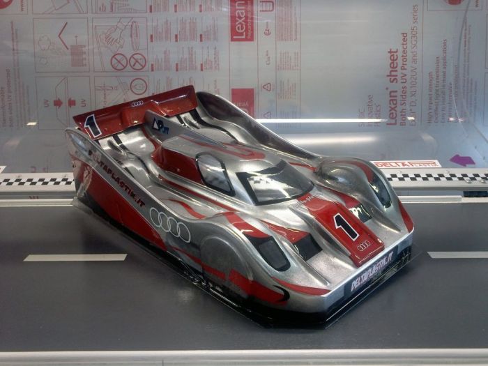AUDI R18 1/8 SCALE GT CLEAR RC CAR SPEED RUN BODY - 0167S